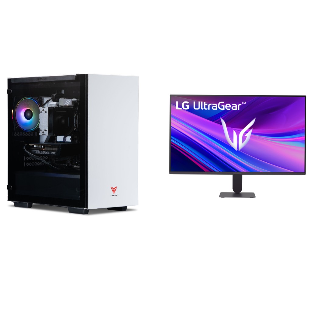 ARMOURY PC de jeu Intel i7-12700, GeForce RTX 5060, 32 Go RAM, 1 To SSD, W11H + GRATUIT LG Ultragear 27 po FHD de jeu Moniteur