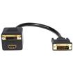 STARTECH DVI-D to DVI-D & HDMI Splitter Cable - M/F(Black) - 1 ft.