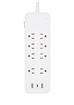 iCAN 8 Outlets Power Strip, 3ft Cord, 2USB-A, 1USB-C, 14 AWG*3, 15A 125V 1875W, 2450J Surge Protection, LED Indicator Light, CETL, White