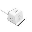iCAN 2 Outlets Power Socket, 5ft Code, 2USB-A, 1USB-C (PW20W Max), 1 Wireless Charger(10W), 14AWG 125V, 15A ,1875W, 300J Surge protection-White