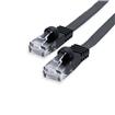 iCAN Networking LAN CAT6 32AWG UTP Flat Cable Gold Plated Conductors with Snagless Boots, 35FT, Black