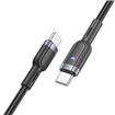 Hoco "U117 Grand" 60W intelligent power-off charging data cable Type-C to Type-C, 1.2m (4ft), Black