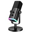 Fifine AM8 XLR/USB Dynamic Podcasting Microphone, Gaming Studio Computer PC Mic with RGB, Mute Button, Headphones Jack, Desktop Stand, for Streaming Recording Vocal VoiceOver YouTube Singing-AM8