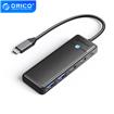 ORICO 4-Port USB-C 100W Hub with 50cm/1.64ft Cable, 2xUSB-A & 2xUSB-C, Black