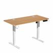 iCAN Electric Height Adjustable Desk, 120*60*73-118cm, 16mm Wooden Tabletop, Memories & Reminder, Cup Holder + Headset Holder + Cable Management, Oak