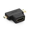 UGREEN 20144 Micro HDMI + Mini HDMI Male to HDMI Female Adapter, Black