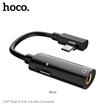 HOCO Type C Charging + 3.5mm AUX Audio 2-in-1 Adapter, Black (LS19-BLACK)(Open Box)