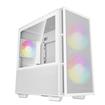 DeepCool CH360 WH mATX Airflow Case, 2x Pre-Installed 140mm ARGB Fans, 120mm ARGB rear fan, Hybrid Mesh/Tempered Glass Side Panel, Magnetic Mesh Filter, Type-C, USB 3.0, White