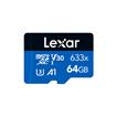 LEXAR 633x 64GB microSDHC A1 C10 U1 V10, Up to 100MB/s  - Micro SD Card w/ Adapter (LSDMI64GBBNL633A)