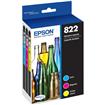 Epson T822 Original Ink Cartridge - Combo Pack - CMY - Inkjet - Standard Yield