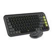 LOGITECH POP ICON Combo Keys Wireless Bluetooth Keyboard and Mouse,Graphite and Green(920-013103)