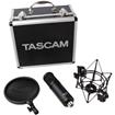 TASCAM TM-280 Studio Condenser Microphone, Black | with Flight Case, Shockmount, and Pop Filter (TM-280) | Large-Diaphragm Condenser Microphone | Cardioid (Unidirectional) Polar Pattern | 34mm Pure-Gold-Sputtered Diaphragm