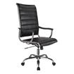 TygerClaw High back chair black PU in back & seat, fixed chromed arms with PP surface