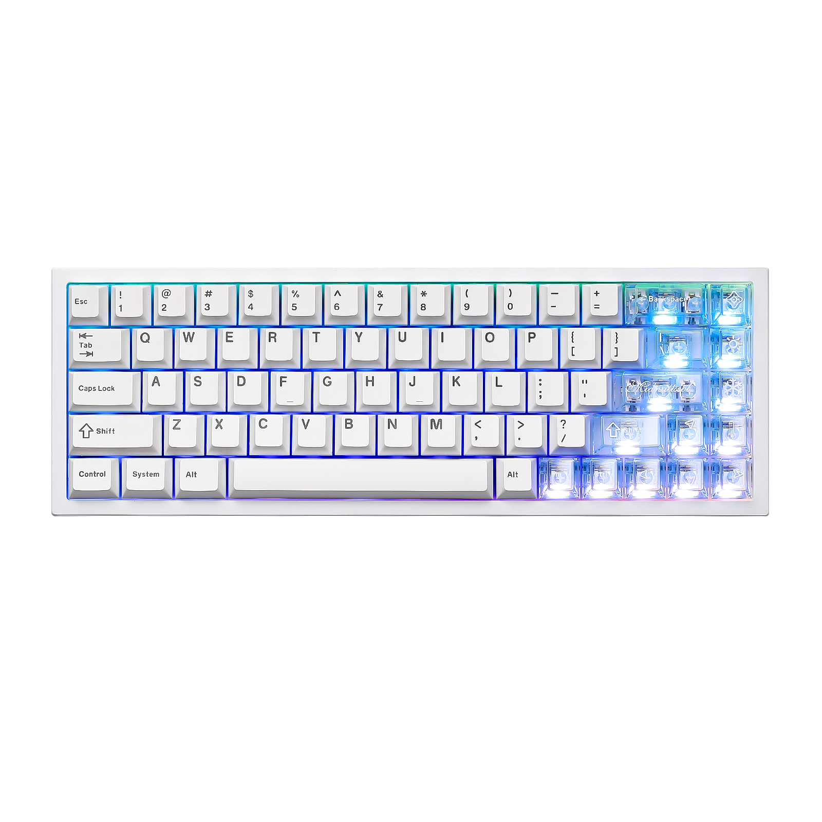 YUNZII AL65 White Gasket Mounted Aluminum Mechanical Keyboard