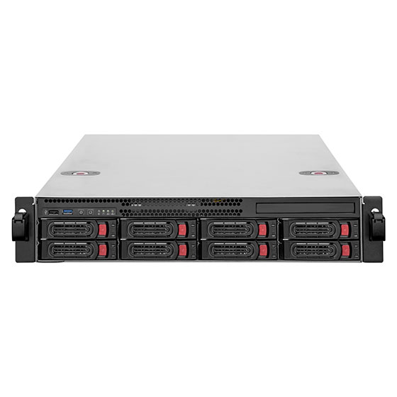 Châssis de stockage en rack SILVERSTONE 2U à 8 baies pour disques durs/SSD 2,5"/3,5"