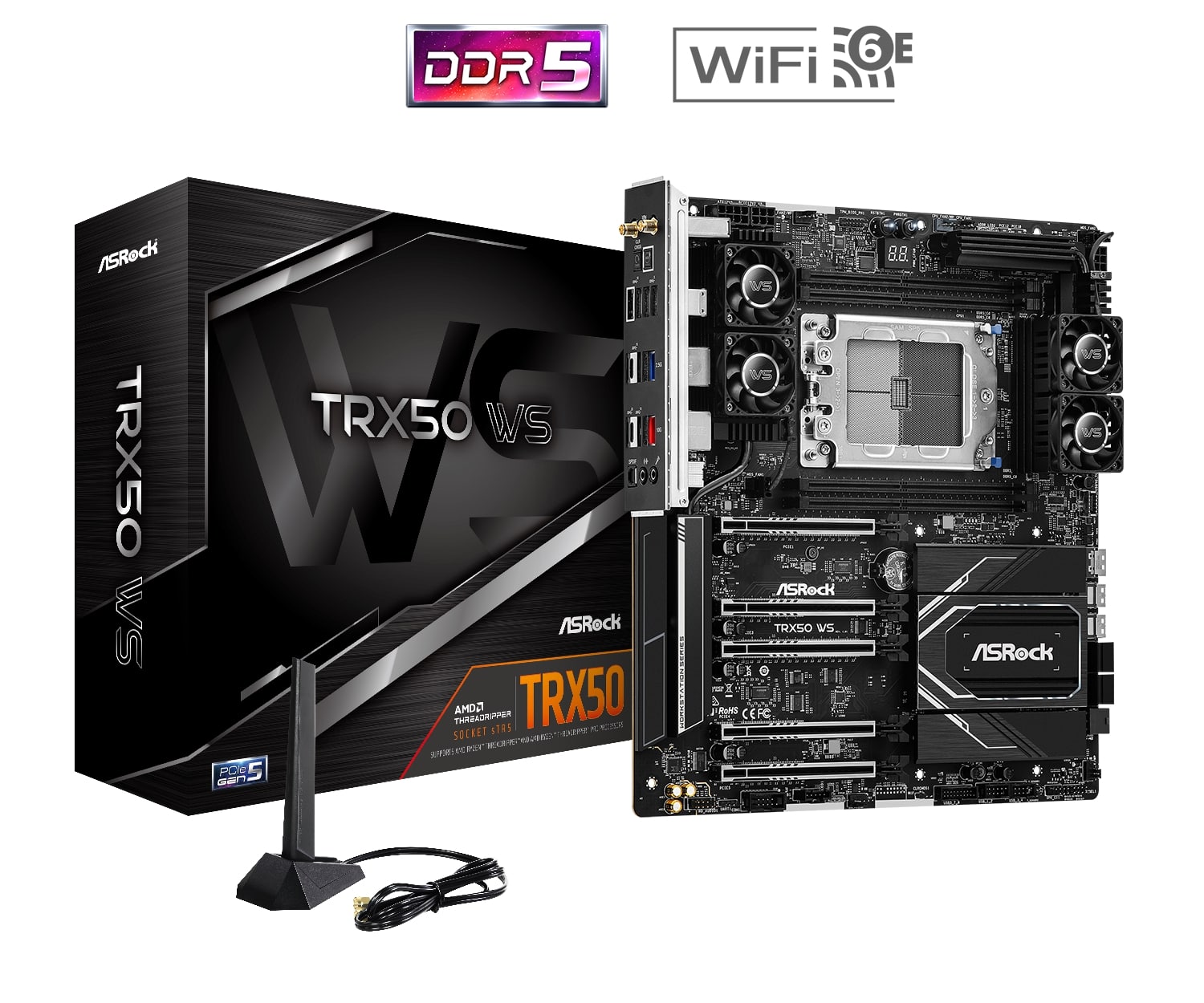 ASRock TRX50 WS, AMD Ryzen™ Threadripper™ PRO 7000 et 7000, DDR5 ECC