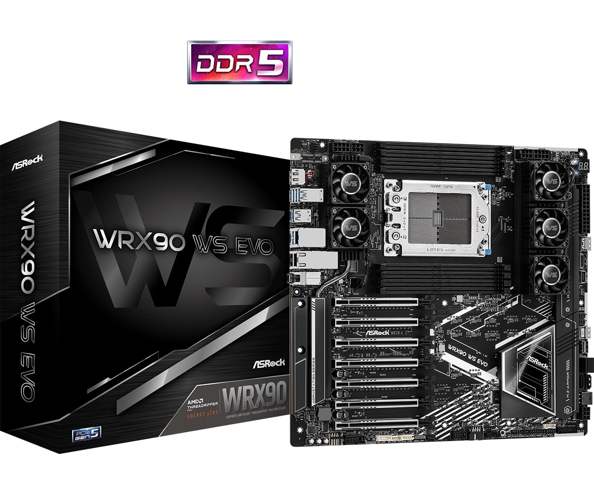 ASRock WRX90 WS EVO DDR5 AMD Ryzen Threadripper PRO 7000 Series