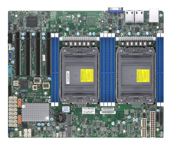 SUPERMICRO Server Motherboard MBD-X12DPL-I6-B, 3rd Gen Intel® Xeon® Scalable processors Dual Socket LGA-4189 (Socket P+) suppor