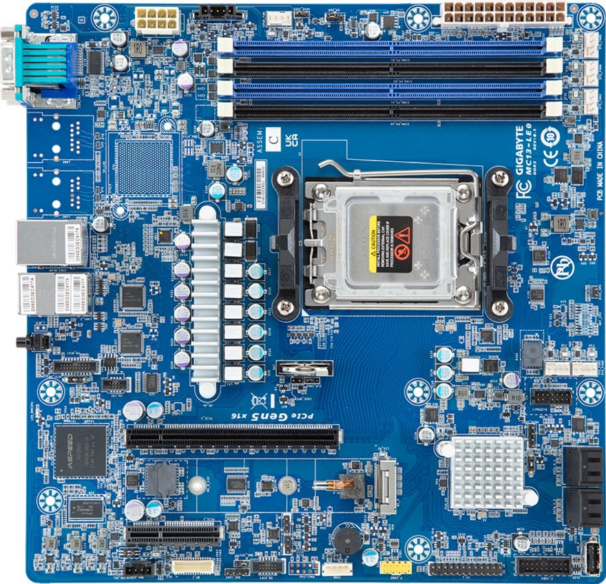 GIGABYTE MC13-LE0  Workstation Motherboard -  AMD B650E  - AM5 - AMD EPYC™ 4005/4004 & Ryzen™ 9000/7000 - Max128GB - DDR5 - Mic