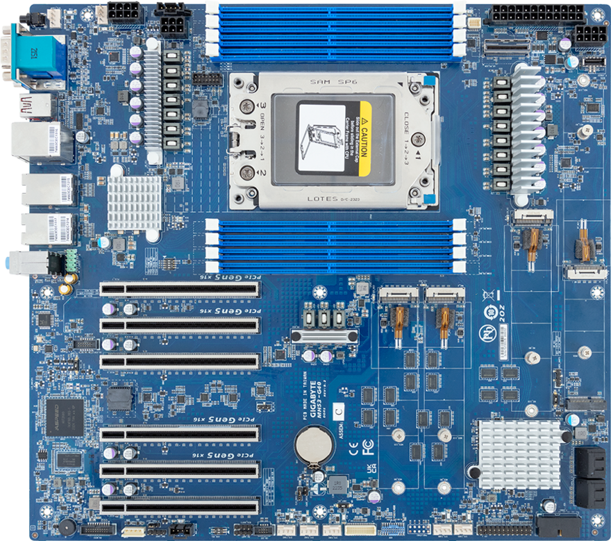 GIGABYTE - MH53-G40 - Workstation Motherboard - AMD Ryzen™ Threadripper™ PRO 7000 WX -  AMD WRX90 -  sTR5 - DDR5 - E-ATX