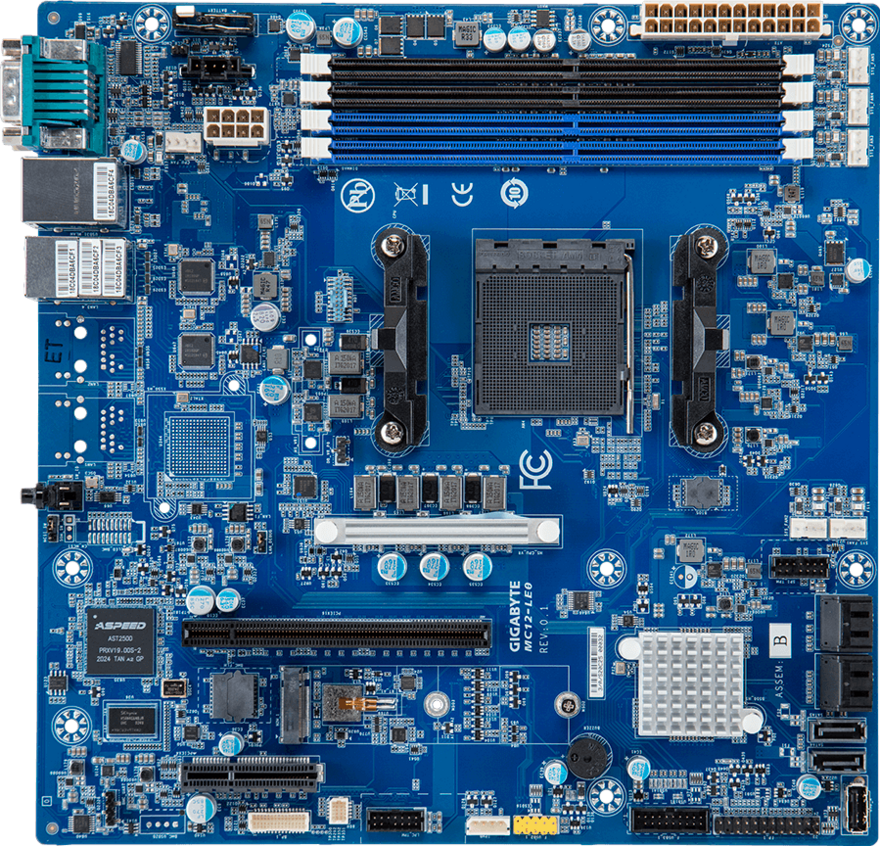 GIGABYTE - MC12-LE0 - Workstation Motherboard -  AMD B550 - AM4 - AMD Ryzen™ 5000/4000/3000 Series - Max128GB - DDR4 - PCIe mic