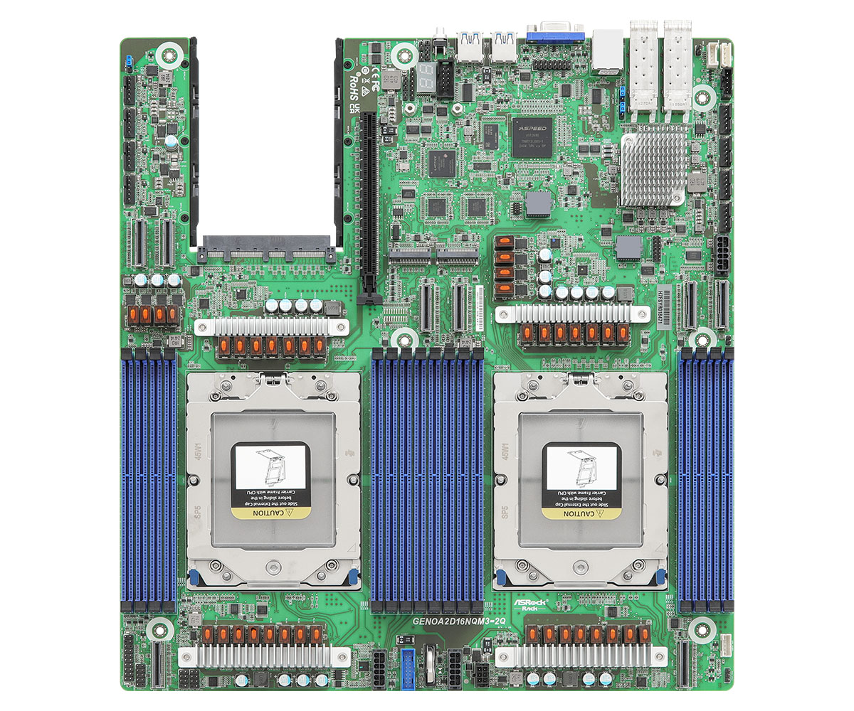 ASROCK GENOA2D16NQM3-2Q Double prise SP5 (LGA 6096) - GENOA2D16NQM3-2Q