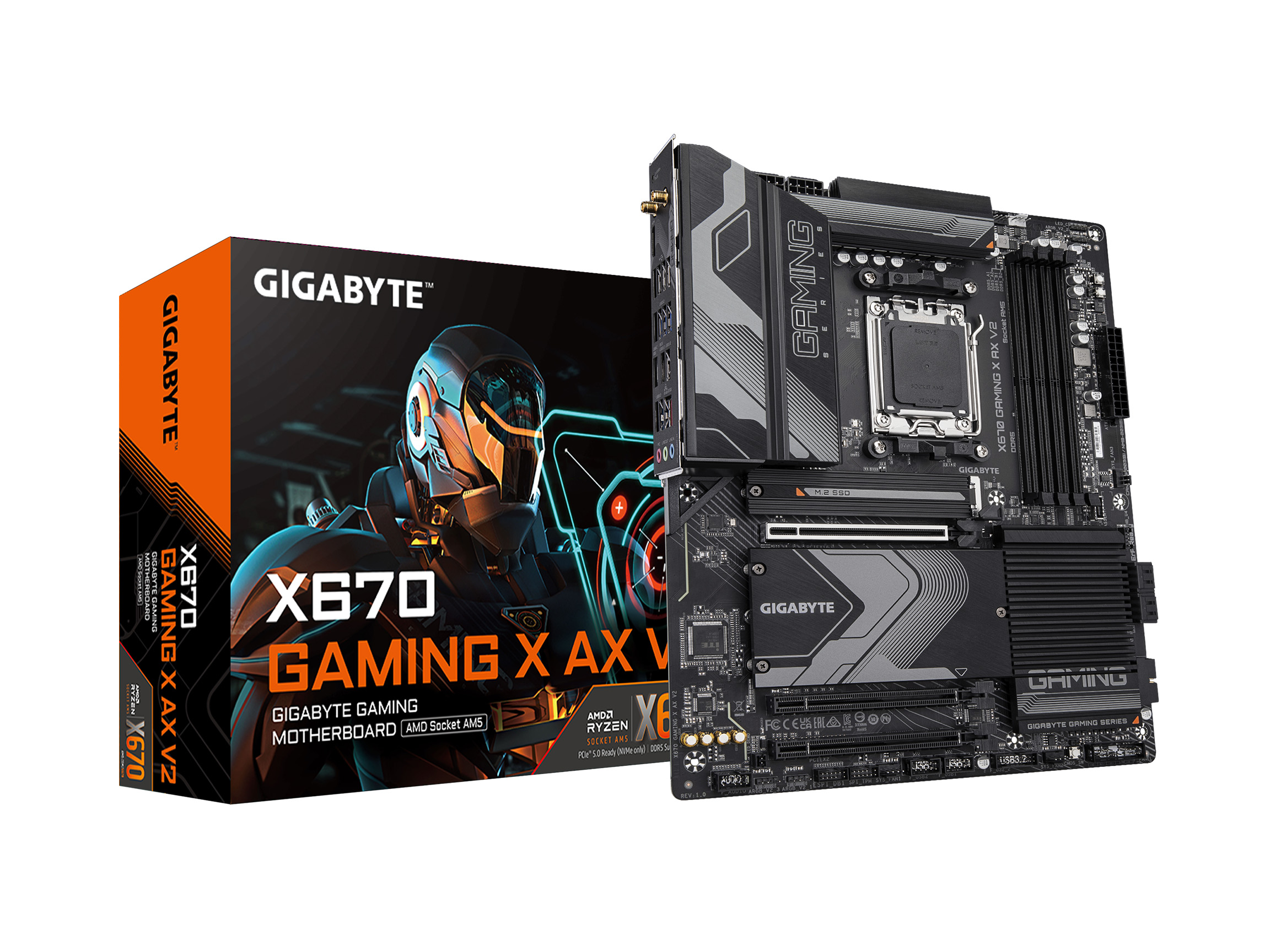 Carte mère GIGABYTE X670 GAMING X AX V2 AM5 LGA 1718 AMD X670 ATX(Open Box)