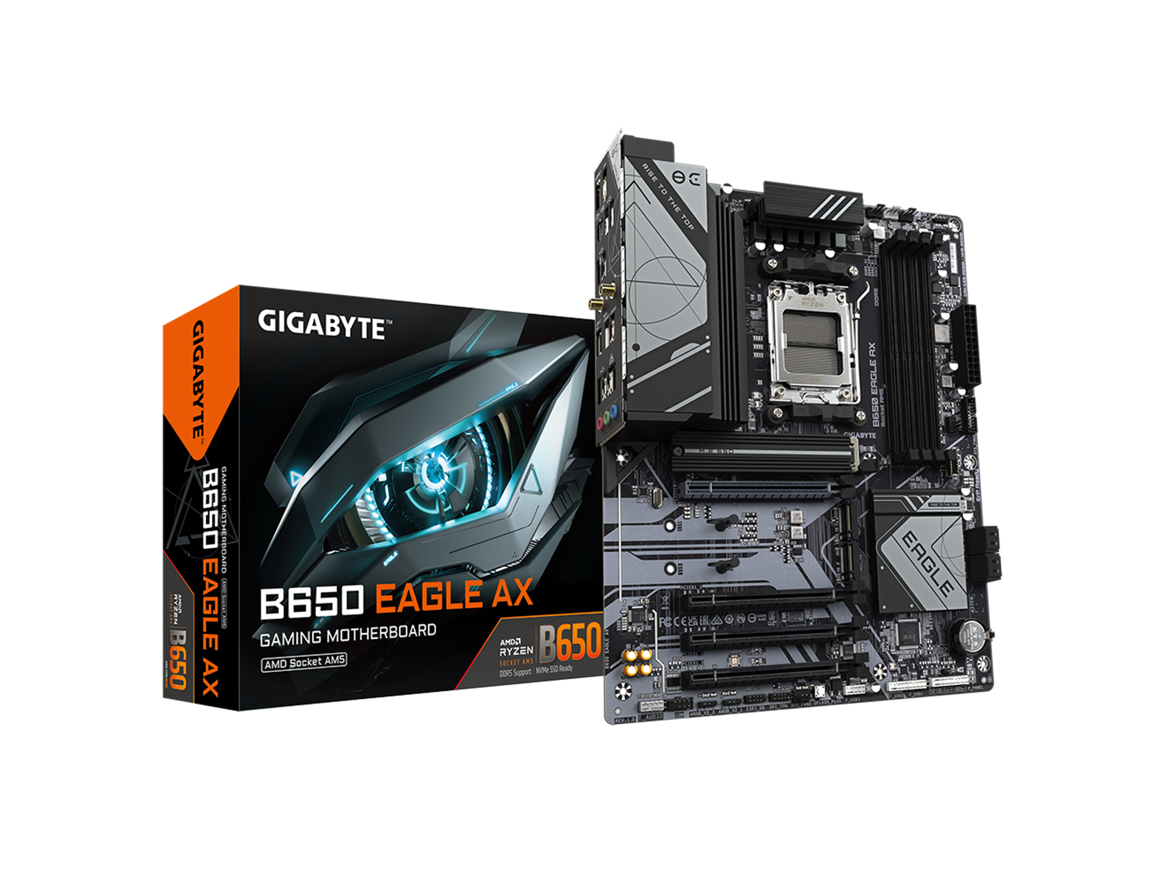 GIGABYTE B650 EAGLE AX AM5 LGA 1718 AMD B650 ATX , DDR5 Triple M.2