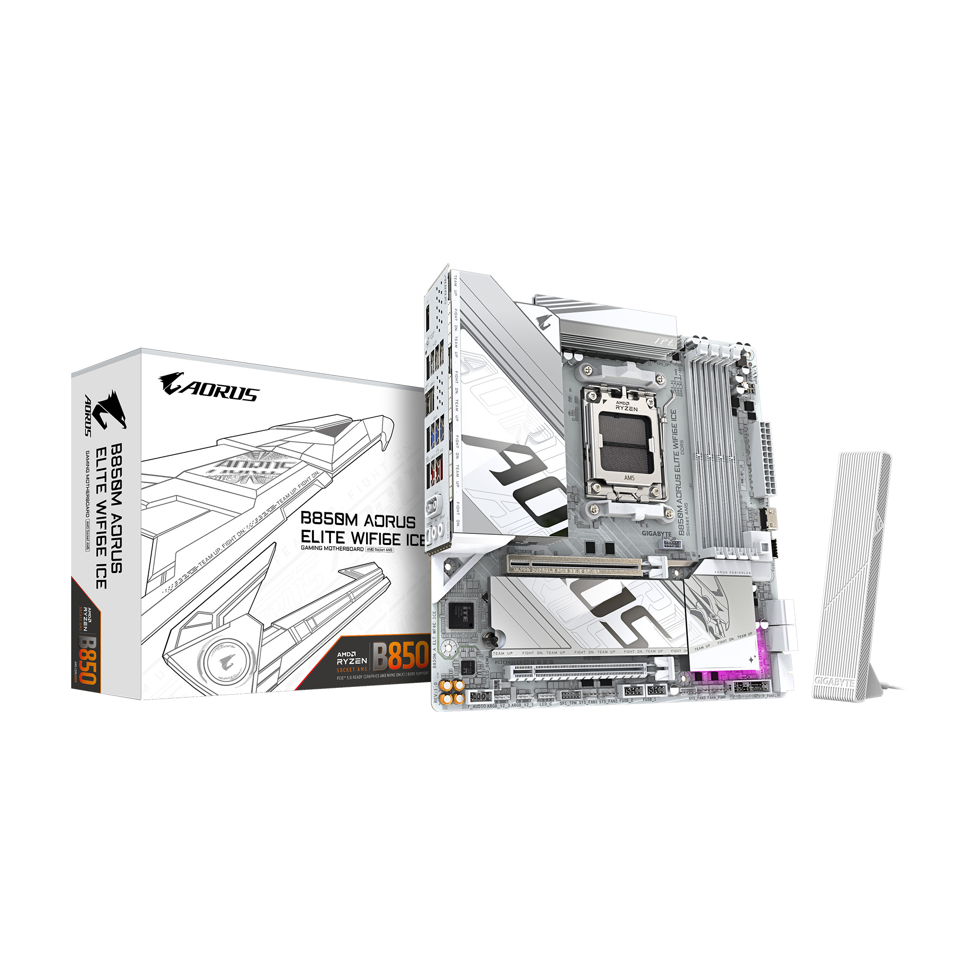 GIGABYTE B850M AORUS ELITE WIFI6E ICE AMD AM5 LGA 1718 Motherboard