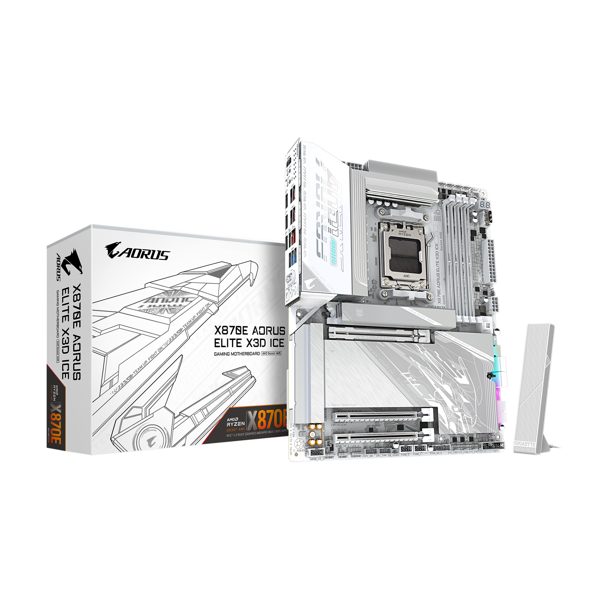GIGABYTE X870E AORUS ELITE X3D ICE AMD AM5 LGA 1718 ATX Motherboard