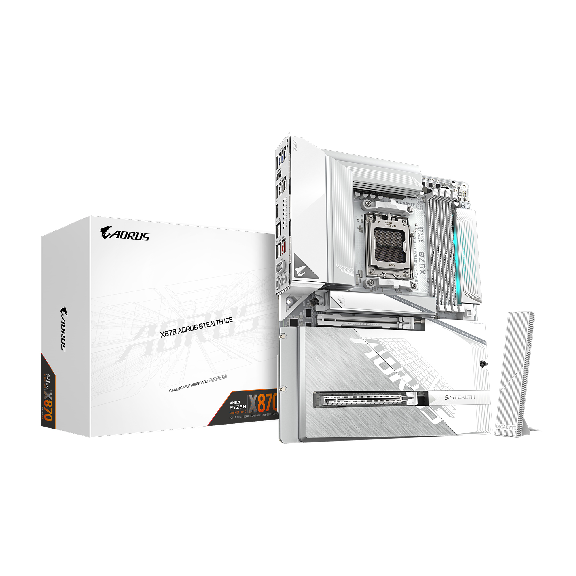 GIGABYTE X870 AORUS STEALTH ICE AMD AM5 ATX Motherboard(Open Box)