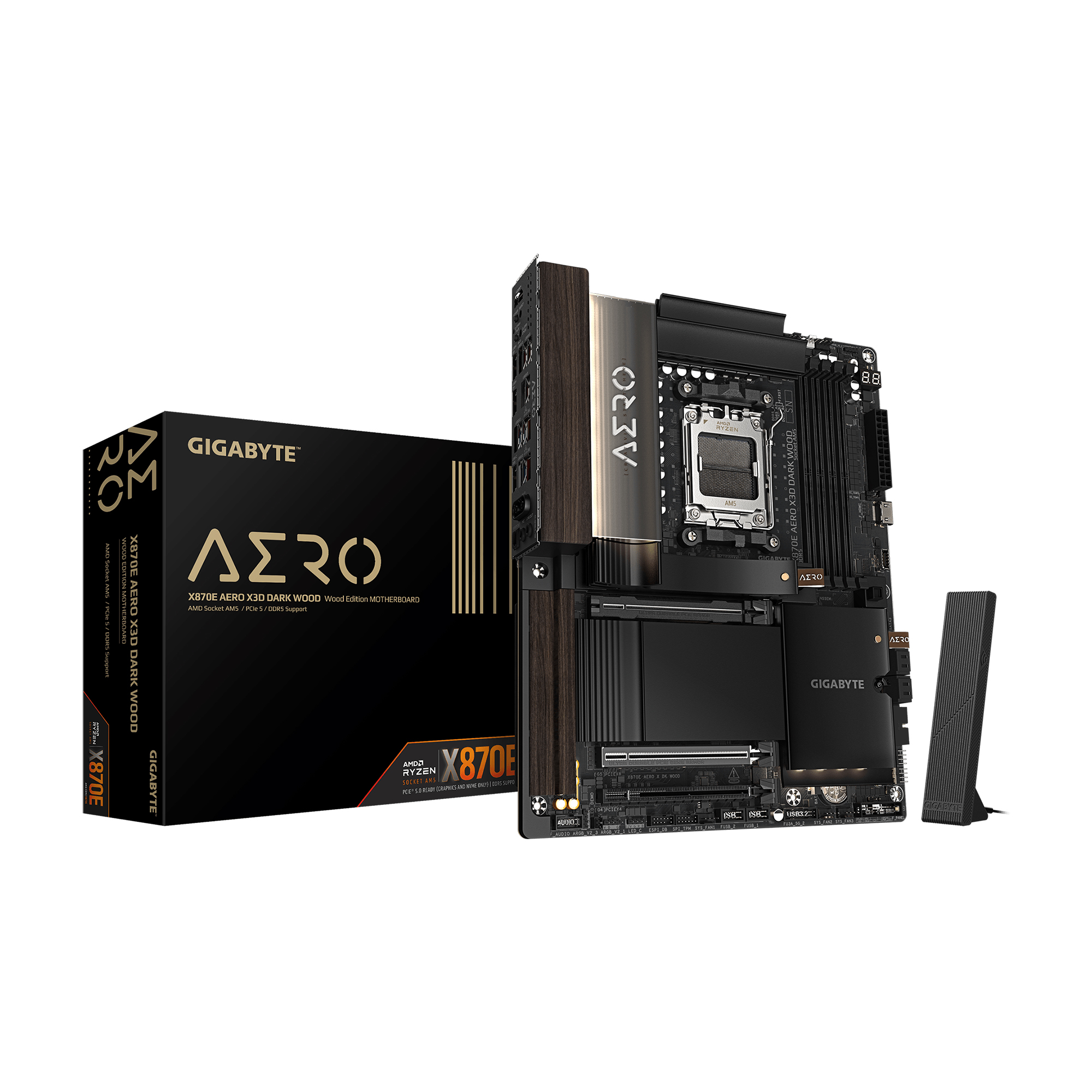 GIGABYTE X870E AERO X3D DARK WOOD AMD AM5 ATX Motherboard