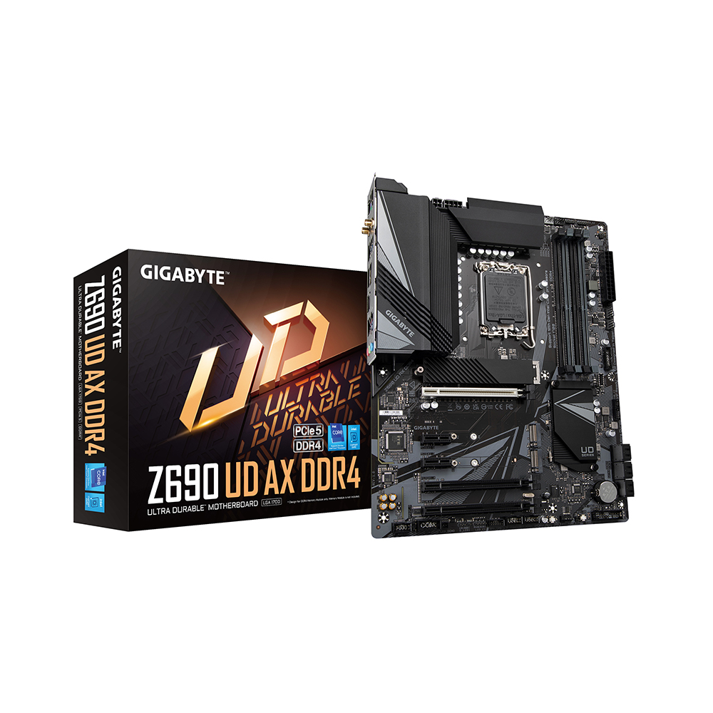 GIGABYTE Z690 UD AX DDR4 LGA 1700 Intel Z690 ATX Motherboard with DDR4, Triple M.2, PCIe 5.0, USB 3.2 Gen2X2 Type-C, WiFi 6, 2.