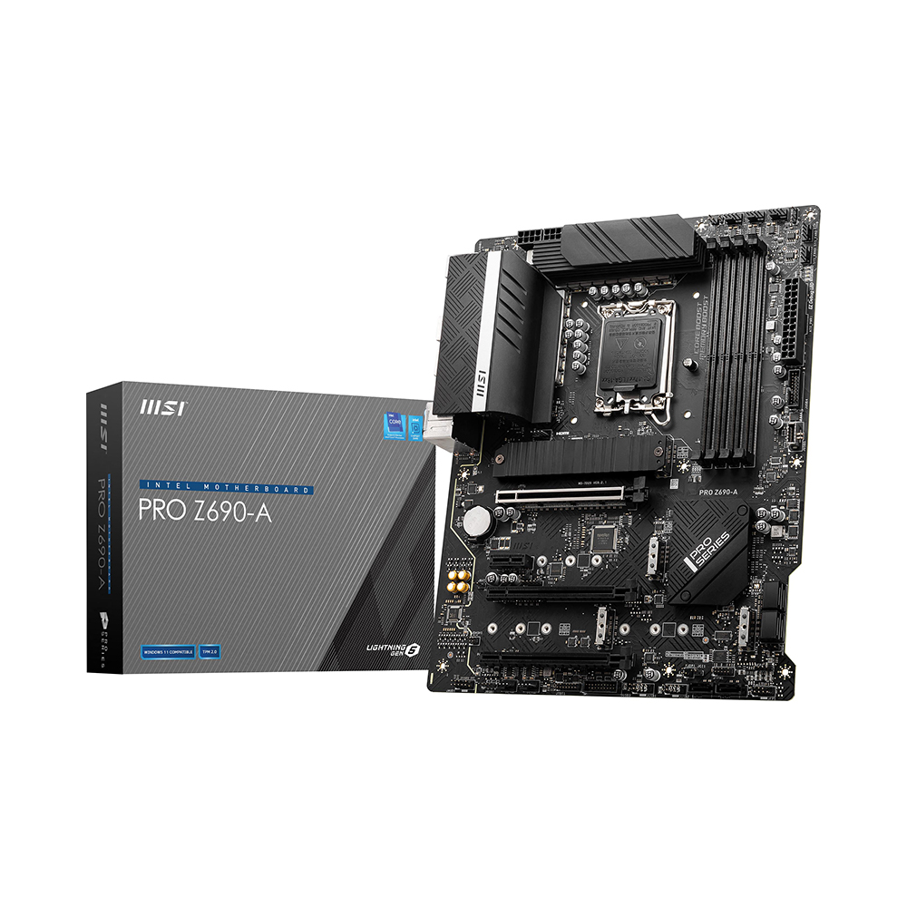 MSI PRO Z690-A Motherboard ATX - Supports Intel Core 12th Gen Processors, LGA 1700 - 14 Duet Rail 55A VRM, Memory Boost (DDR5-6