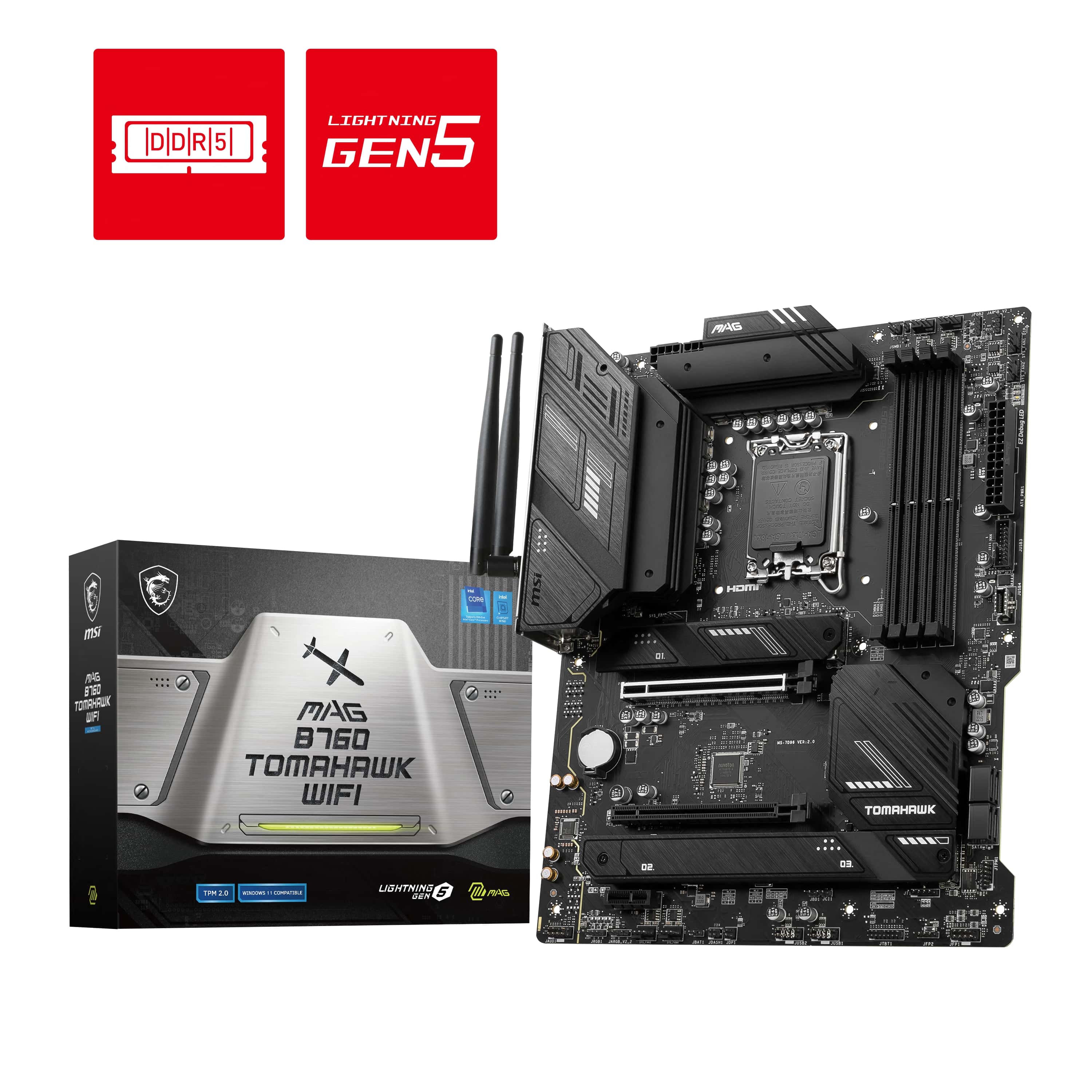 Carte mère MSI MAG B760 TOMAHAWK WIFI, Intel ATX LGA 1700