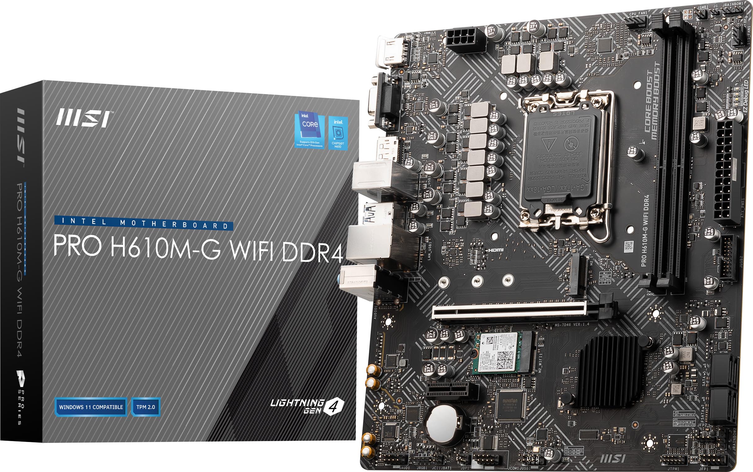 Carte mère MSI PRO H610M-G WIFI DDR4 LGA 1700 mATX