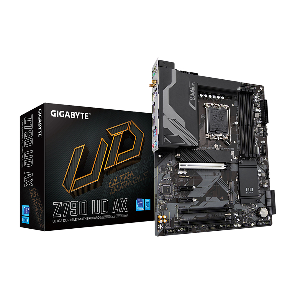 GIGABYTE Z790 UD AX LGA 1700 Intel Z790 ATX Motherboard with DDR5, Triple M.2, PCIe 5.0, USB 3.2 Gen2X2 Type-C, Intel Wi-Fi 6E,