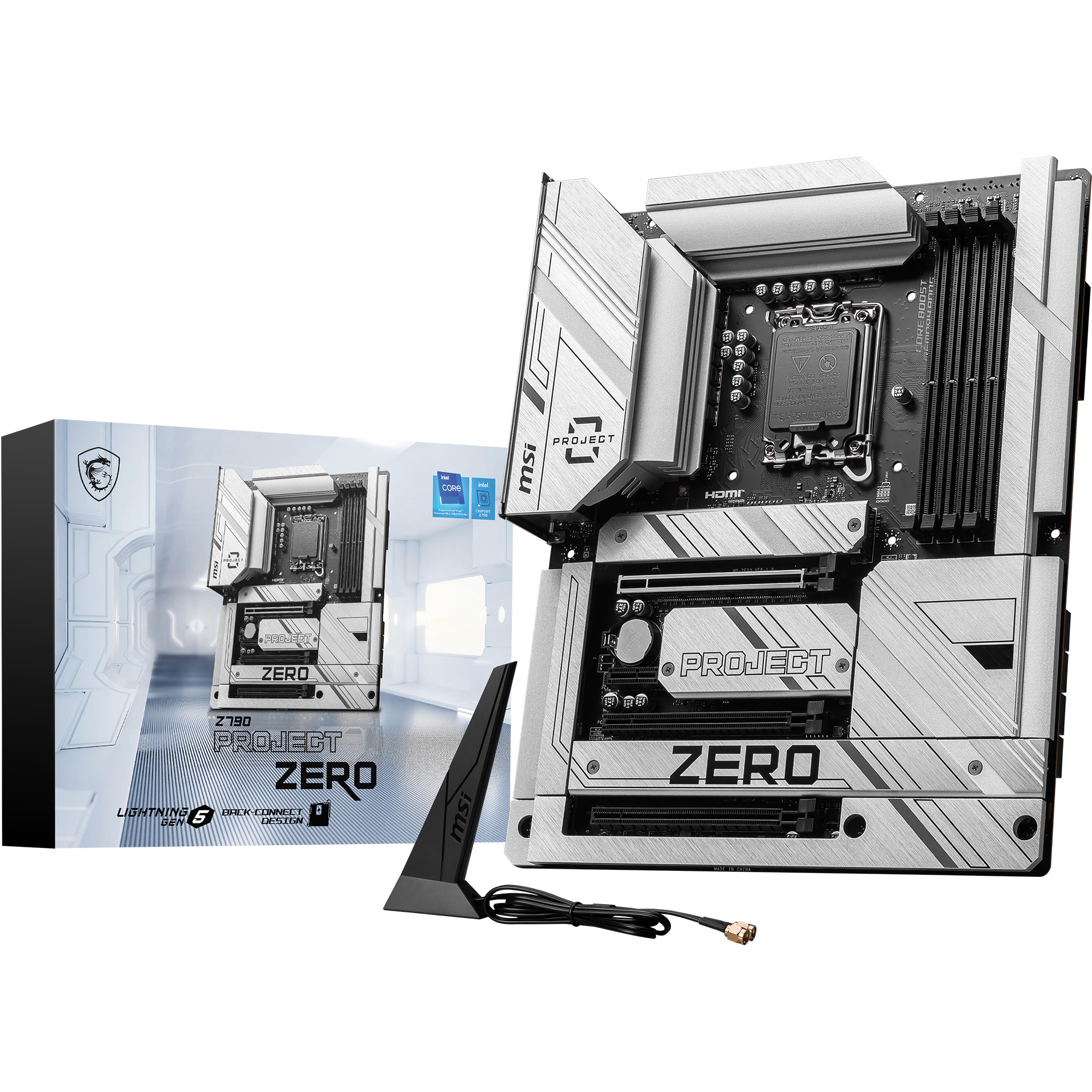 MSI Z790 PROJECT ZERO, Intel ATX LGA 1700, prend en charge les process