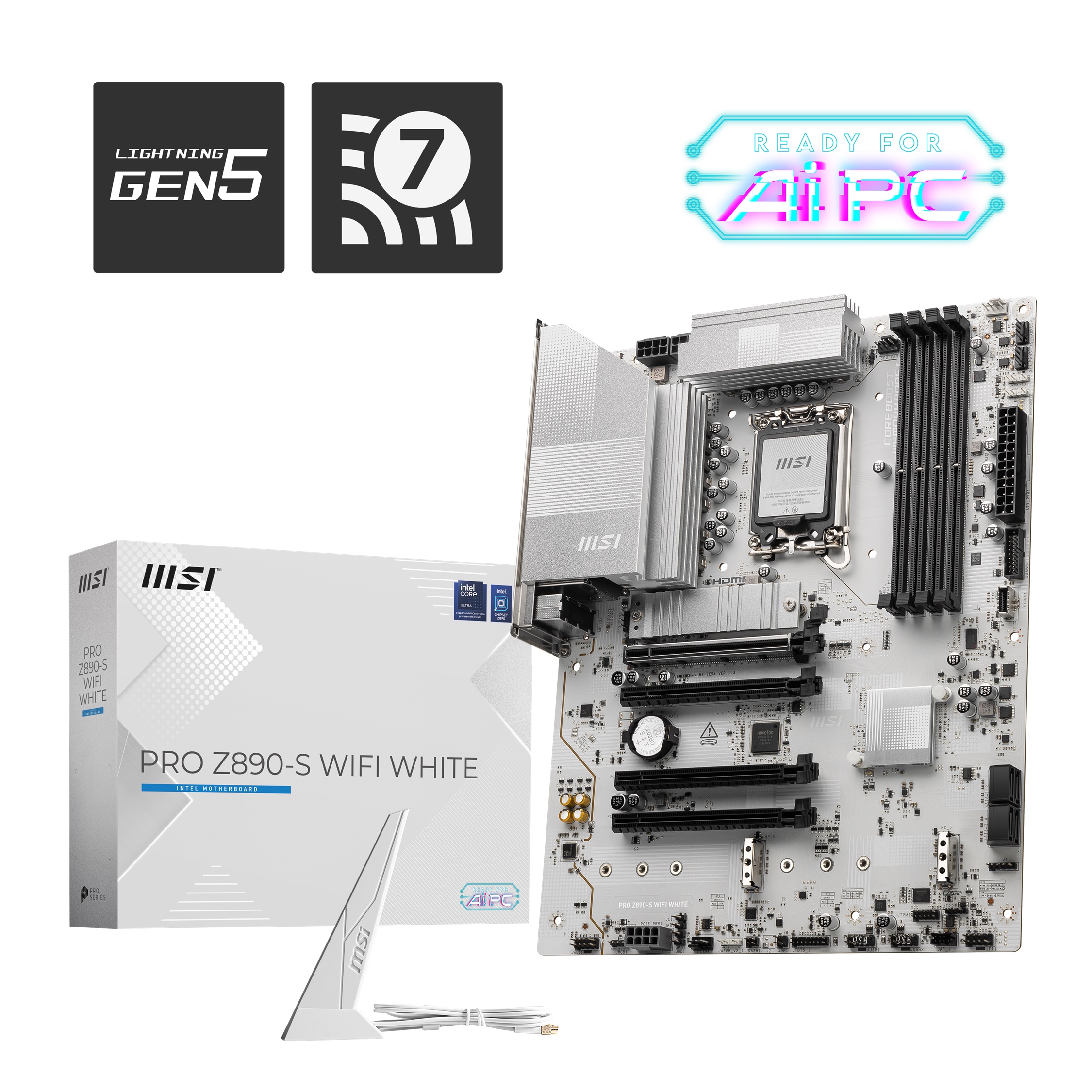 MSI PRO Z890-S WIFI BLANC, Carte mère Intel Z890 ATX LGA 1851