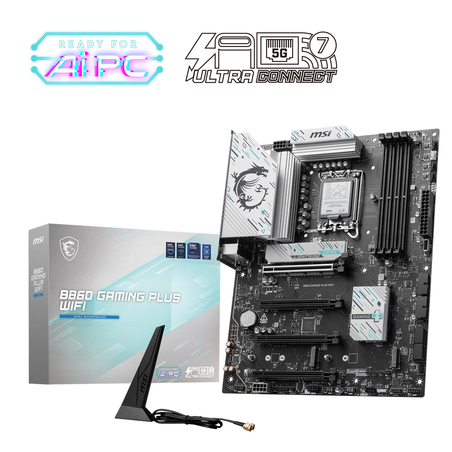 Carte mère MSI B860 GAMING PLUS WIFI, INTEL B860 ATX