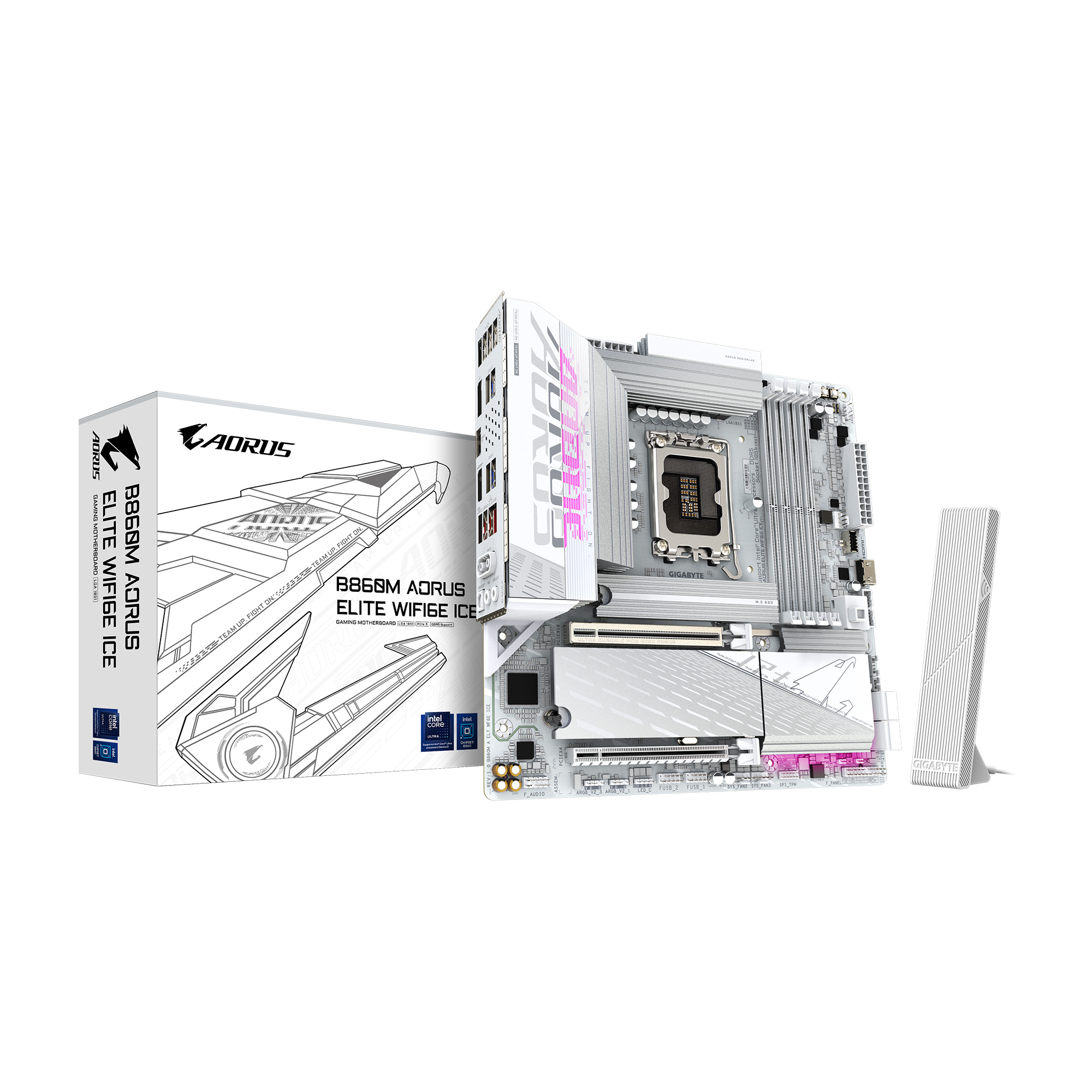 GIGABYTE B860M AORUS ELITE WIFI6E ICE Intel Core Ultra (Series 2)