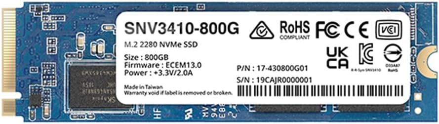 Synology SNV3410 M.2 NVME SSD 800 Go M.2 2280 NVME PCIE 3.0 X4