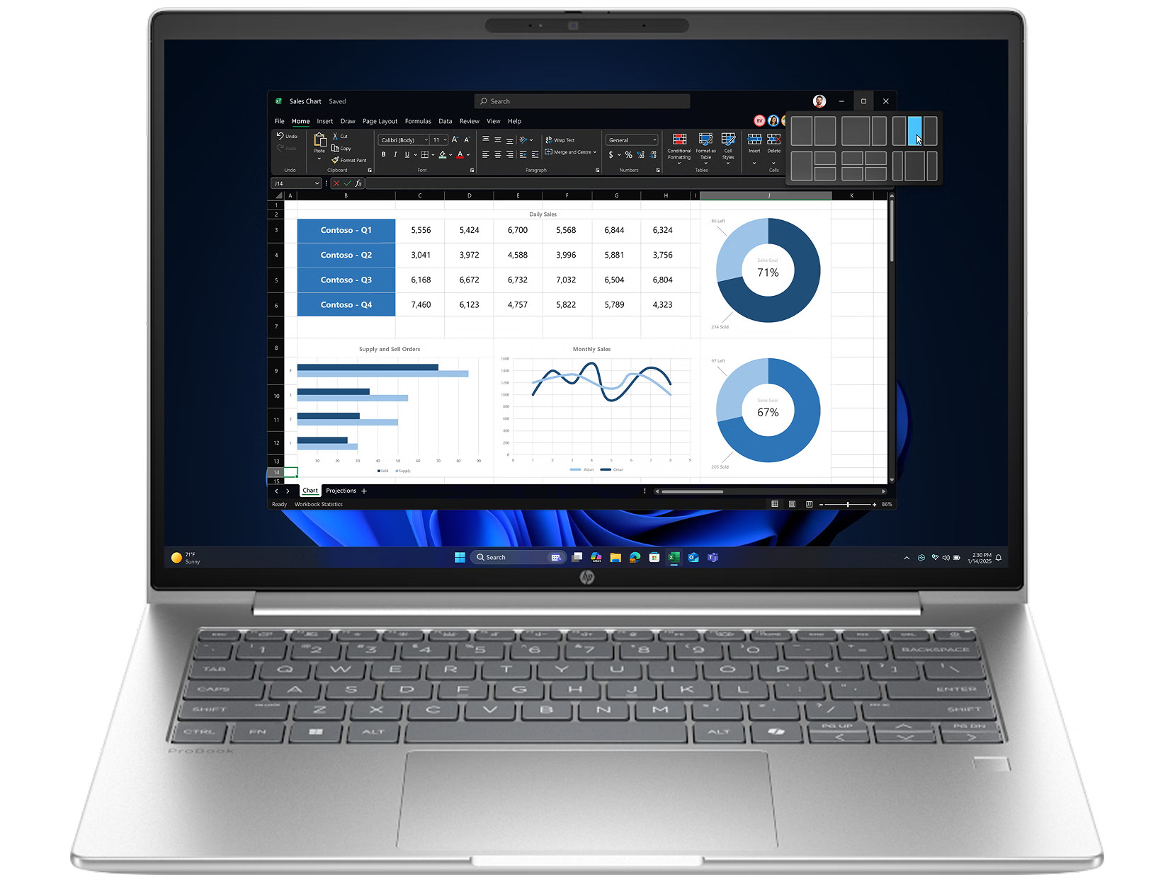 HP ProBook 4 Business Laptop 14" Intel Ultra 7 255U 16GB 512GB Win11