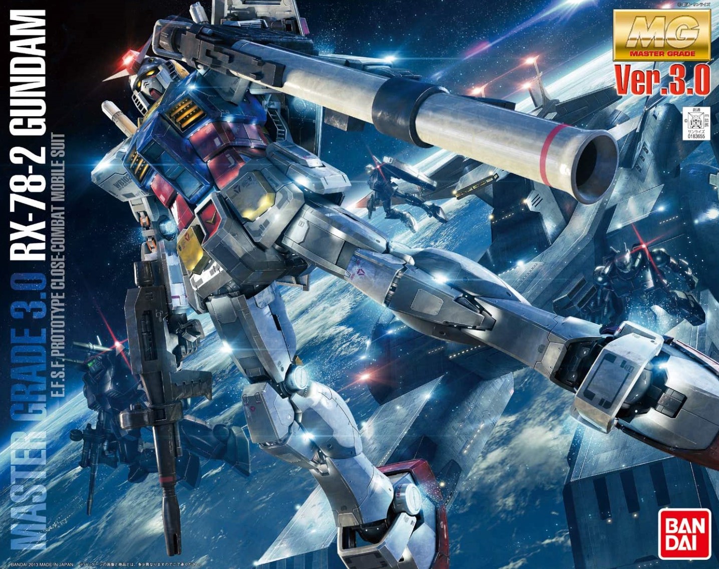 BANDAI Hobby MG 1/100 RX-78-2 Gundam (Ver. 3.0) 'Mobile Suit Gundam' Kit de modélisation