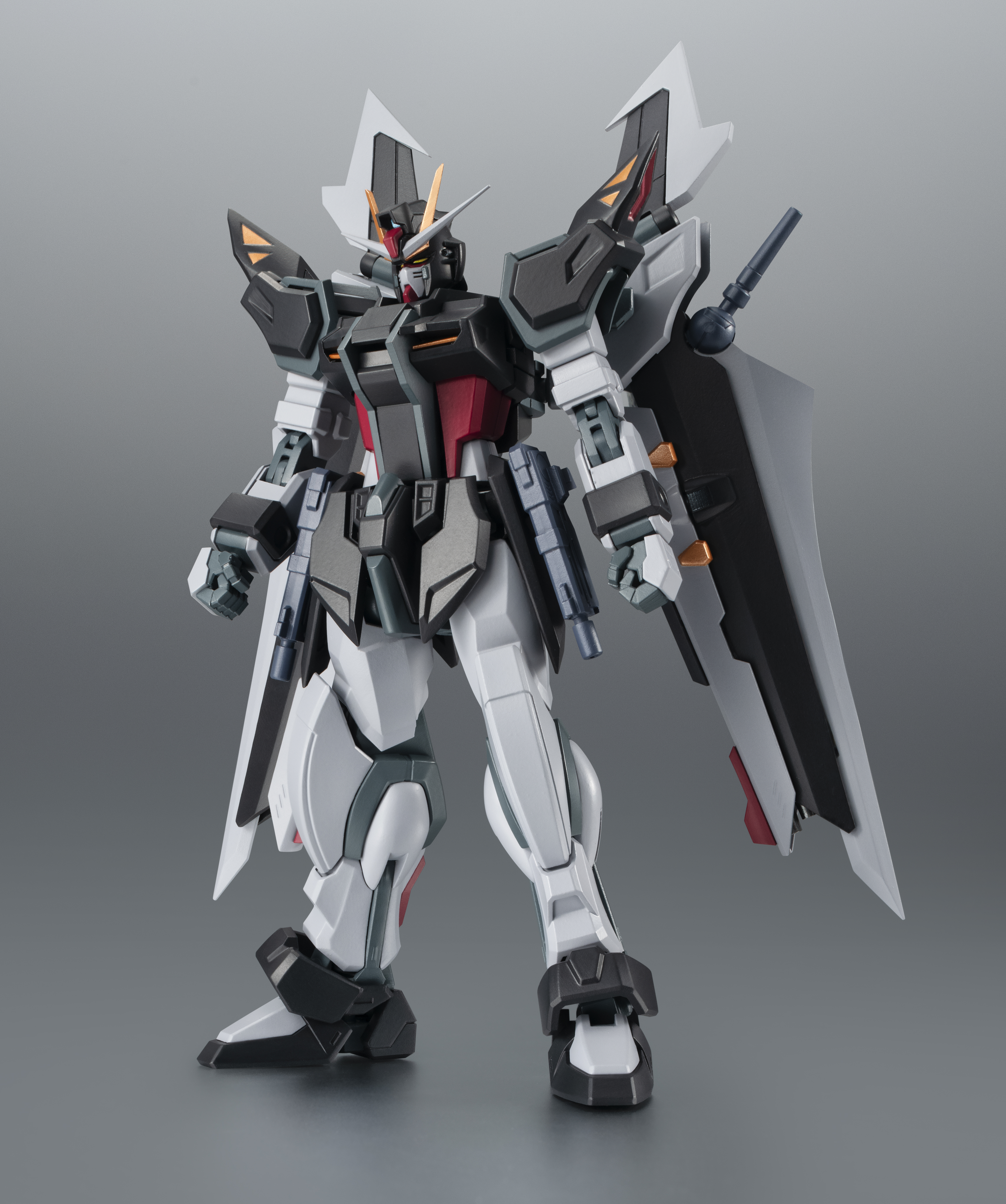 BANDAI Tamashii Robot Spirits GAT-X105E＋AQM/E-X09S Strike Noir Gundam Ver. A.N.I.M.E. "Gundam SEED Stargazer" Action Figure