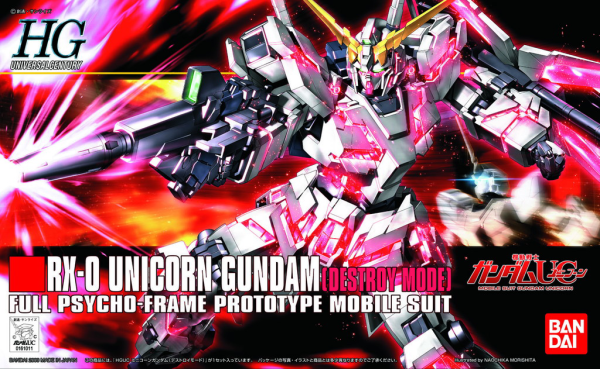 BANDAI Hobby HGUC 1/144 #100 RX-0 Unicorn Gundam (Destroy Mode) 'Gundam UC' Kit de modélisation