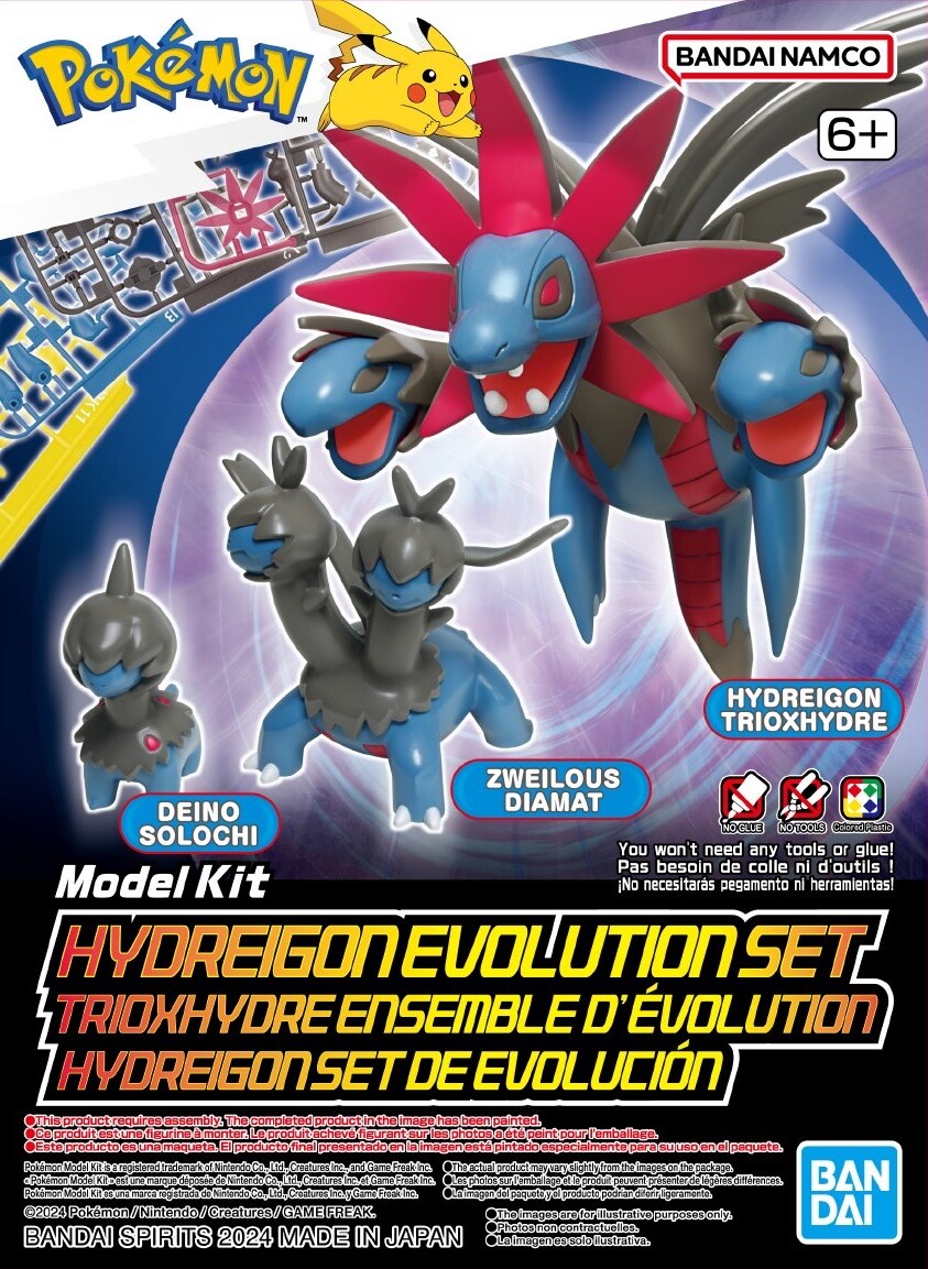 BANDAI NAMCO Maquette Pokémon Hydreigon Evolution Set | Kit d'assemblage simple | Pas d'outils | Pas de peinture | S'ajuste ...