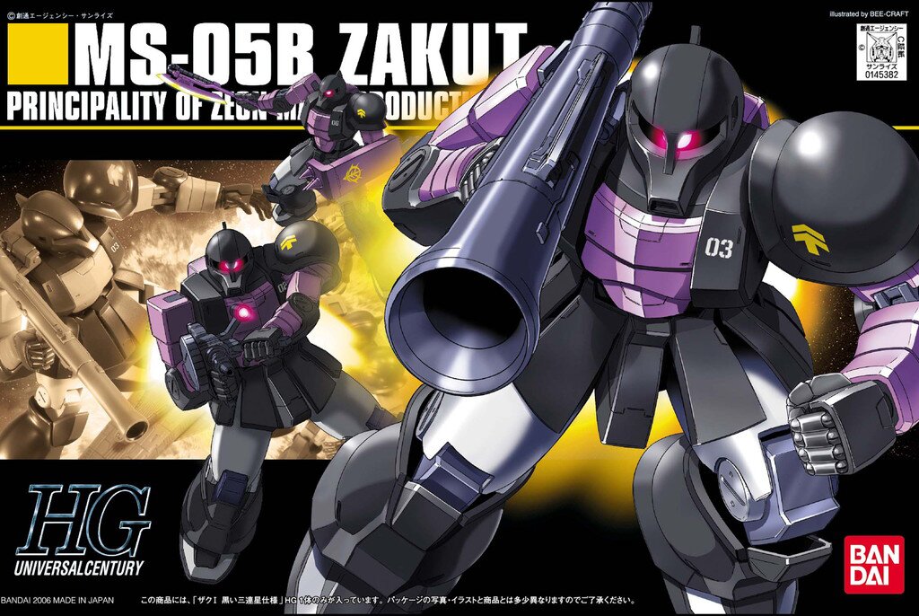 BANDAI HOBBY 1/144 HGUC ZAKUⅠ BLACK TRI STARS