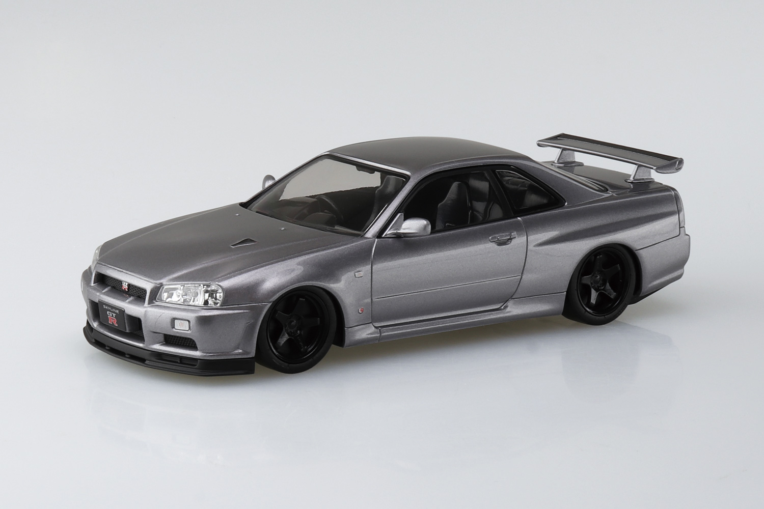 Aoshima 1/32 SNAP KIT #11-SP4 Nissan R34 Skyline GT-R Custom Wheel (Athlete Silver) Model Kit | No Glue Needed | Snap by Hand