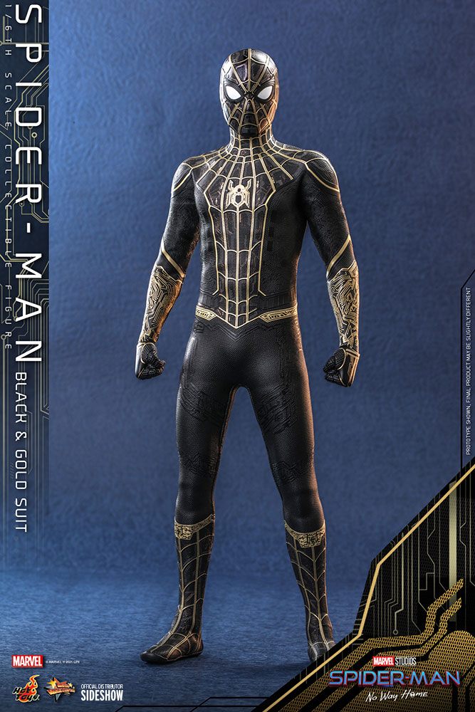 Hot Toys Spider-Man: No Way Home Spider-Man (Black & Gold Suit) 1/6 Sixth Scale Collectible Figurine